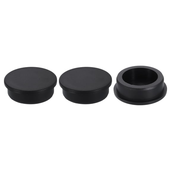3Pack Silicone Hole Plug, Waterproof Round Rubber Stoppers Bottle Seal Plugs Tube Pipe End Caps for 42mm/1.65" Hole for for Bathtub Bottle, Black