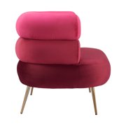 Arish Accent Chair Red Accent Chair, Modern Style, Soft and smooth velvet fabric, Steel, Indoor Living