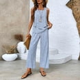 thumbnail image 3 of Débardeur Double Sans Manches à Col Carré pour Femmes Printemps/été, Pantalon, Tenue Décontractée, 3 of 4