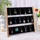 thumbnail image 5 of Exhibidor de collares y joyas, soporte de madera de 3 niveles para colgantes con terciopelo negro, organizador de collares de gran capacidad., 5 of 6
