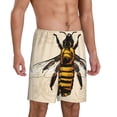 thumbnail image 2 of Tideii Honey Bee Print Men's Short Pajama Pants, Elastic Pocket Summer Pajama Pants Sleepwear, Lounge Pants-X-Large, 2 of 6