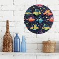 thumbnail image 3 of Yayeee 10" Wall Clock Battery Operated Quartz Round Silent Non-Ticking Home Decor,Cartoon Space Cat, 3 of 6