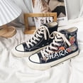 thumbnail image 3 of Zapatos de tacón plano de hip-hop pintados a mano, zapatos de lona con estampado de cómics en el campus, correas altas de moda para primavera y verano, bonitos grafitis, 3 of 5