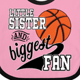 thumbnail image 4 of Inktastic Little Sister and Biggest Fan Basketball Player Girls Baby Bib, 4 of 4
