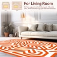 thumbnail image 2 of Flatwoven High Traffic Area Rug, Modern Maze Interlocking Layout, Non Slip, Stain Resistant, Washable Area Rugs for Living Room, Bedroom(Orange, 3X5), 2 of 8