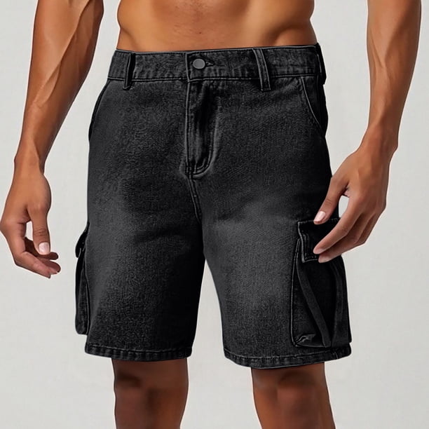 WILLBEST Pantalones Vaqueros Cortos Informales de Verano para Hombre, Nuevos, Lavados, con Bolsillos Grandes, Holgados, de Cinco Puntos, para Trabajo En La Calle.