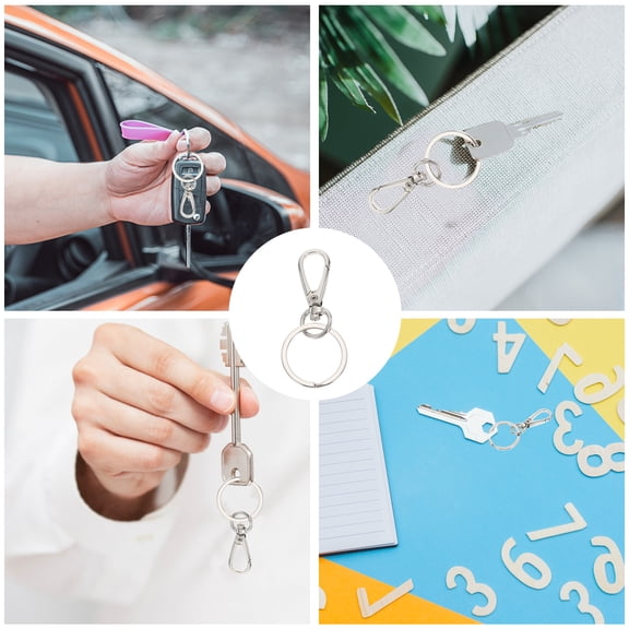 STRANDCHIC 15-Piece Zinc Alloy Keychain Clips Set Key Holders, Small Key to Prevent Loss for Everyday Use