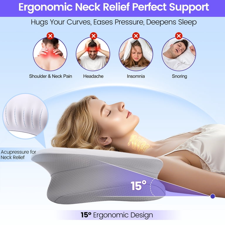 MOLBOX Memory Foam Contour Pillows - Ergonomic, Cooling Technology