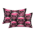 thumbnail image 2 of JSTEL Pink Skull Stars & Polka Dots Satin Pillowcase Queen Size Pillow Cases Envelope Closure Bed Pillow Cover, 20 x 30 inch, 2 of 9