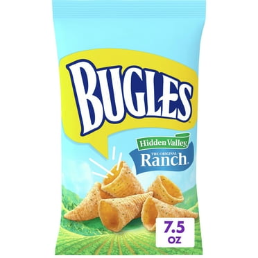 Bugles Crispy Corn Snacks, Hidden Valley Ranch Flavor, Snack Bag, 7.5 oz