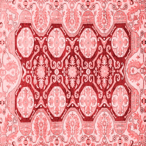 Ahgly Company Indoor Square Oriental Red Traditional Area Rugs, 4' Square