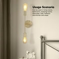 thumbnail image 4 of Base De Luz De Pared Industrial Doble, Elegante Portalámparas De Lámpara De Pared E27 E26 Para Baño, 4 of 7