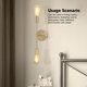 thumbnail image 4 of Base De Luz De Pared Industrial Doble, Elegante Portalámparas De Lámpara De Pared E27 E26 Para Baño, 4 of 7