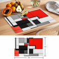 thumbnail image 6 of Black Red Geometric Placemats Set of 6 Red White Abstract Art Modern Place Mats Indoor Wipeable Table Mats Washable Cloth Dining Table Placemats for Kitchen Holiday Party Home Decor 13x19 Inch, 6 of 9