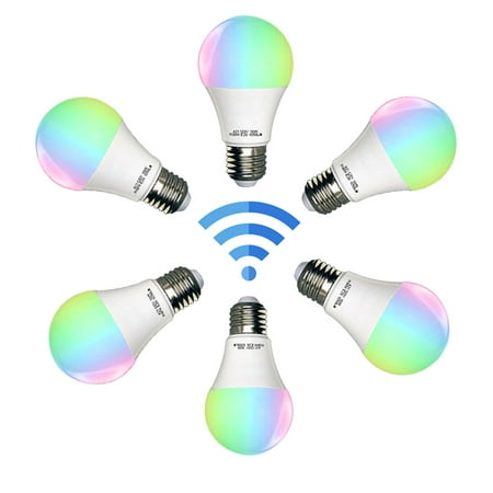 CozyBox 6-Pack of Wifi Smart Light Bulb Smart Home System 16 Million Colors Changing LED Smart Light Bulbs Smartphone APP Controlled