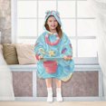 thumbnail image 7 of FORMRS Wearable Blanket Hoodie with Sleeves for Kids Cozy Flannel Sweatshirt, Pink Beach Toys Pattern, 7 of 7