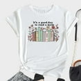 thumbnail image 2 of Teacher Shirts Women Wildflowers Book T Shirt Book Lover Tshirt Book Reading Shirt Teaching Life Short Sleeve Tee Tops, 2 of 4