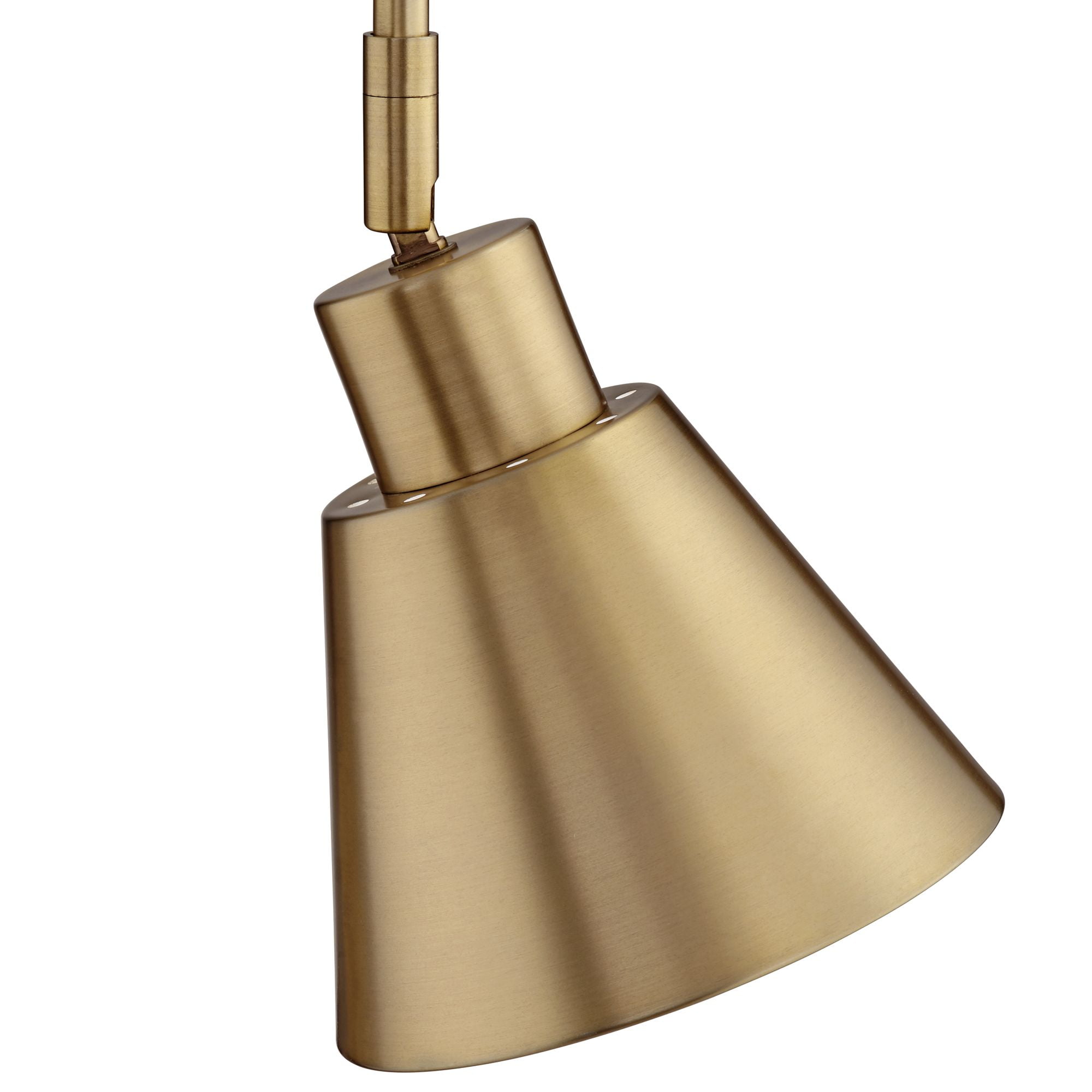 360 Lighting Marybel Modern Swing Arm Wall Lamps Set of 2 Brass Plug-in Light Fixture Tapered Metal Shade for Bedroom Bedside Living Room Reading Home
