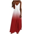 thumbnail image 1 of V Cuello Vestidos de Verano para las Mujeres 2025 Impresión sin Mangas Cuello Redondo Vestido Casual, Imitación Algodón Tirar Marco, 1 of 8