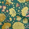 thumbnail image 1 of oneOone Polyester Spandex Teal Green Fabric Asian Chinese Flower Craft Projects Decor Fabric Printed By The Yard 56 Inch Wide, 1 of 5
