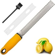 Citrus Lemon Zester & Cheese Grater -  18/8 Stainless Steel Blade   Protective Cover   Cleaning Brush -
