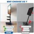 thumbnail image 5 of RTVR Rolling Mobile TV Stand with Swivel Mount & Power Strip for 32"-75" TVs up to 110 lbs, Height Adjustable 2 Shelves Black, 5 of 10