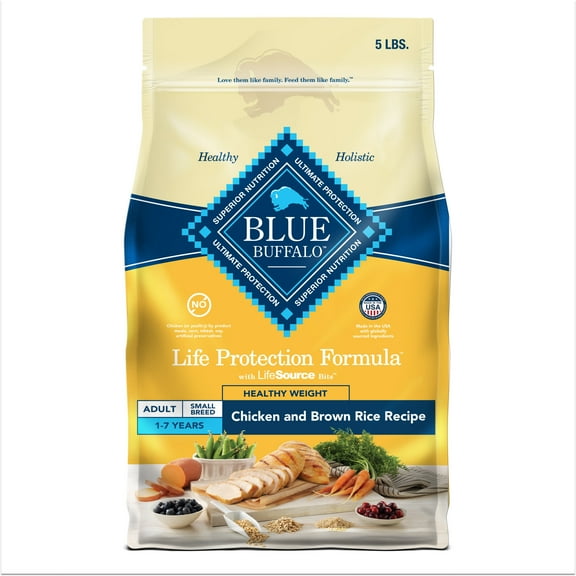 Blue Buffalo Life Protection Formula Adult Small Breed Healthy Weight Dry Dog Food, Chicken, 5 lbs.