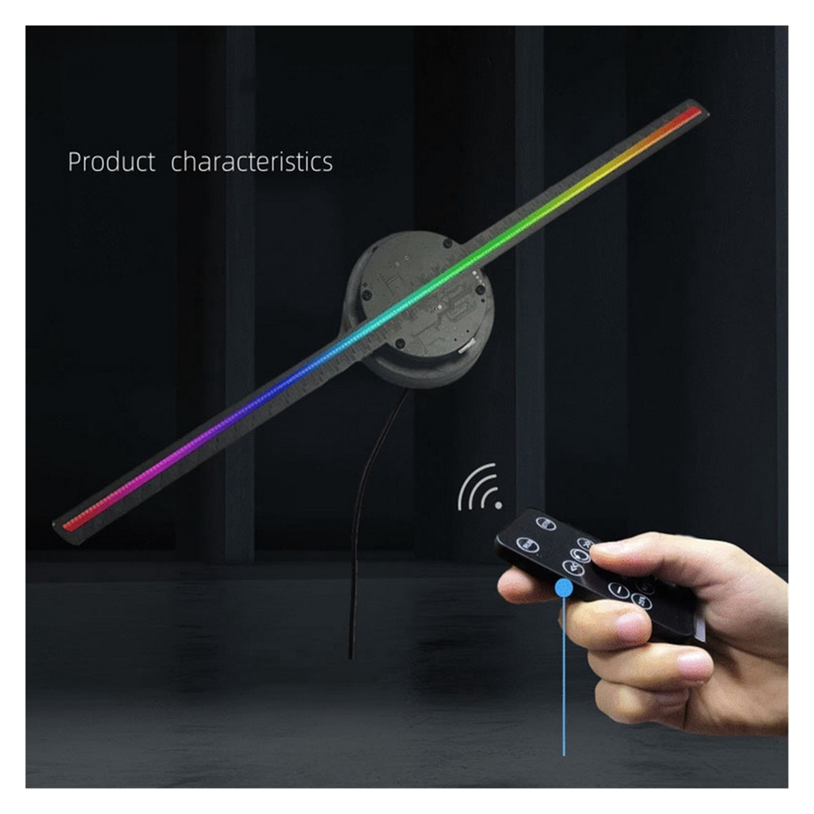 3D Hologram, LED 3D WiFi Fan Holographic Projector Upgrade Highlight Holographic Advertising Light Machine With 8G Memory Card Imager Ideal Advertising Tool