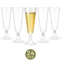 ACDANC 24Pcs Champagne Flutes Plastic 5 oz Multi-Tiered Transparency Cocktail Cups Wedding Essentials Martini Glasses Plastic Disposable Style1