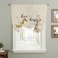 thumbnail image 2 of Bee Gnomes Tie Up Curtains for Windows, Adjustable Balloon Window Shades, Farmhouse Spring Daisy Honey Flowers Kitchen Window Treatments Farmhouse Short Curtains with Rod Pocket 42"x45", 2 of 8