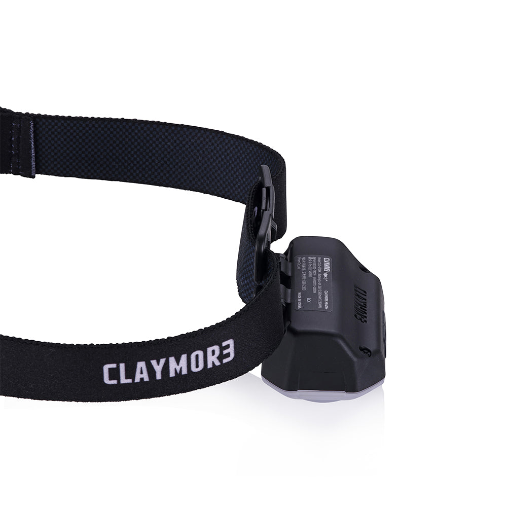 Claymore Heady+ (Black) - Rechargeable LED Headlamp Flashlight, Lightweight for Camping, Running, Hiking, Emergency & Industrial Use. Waterproof, USB-C Charging, Up to 70 Hours Battery Life.