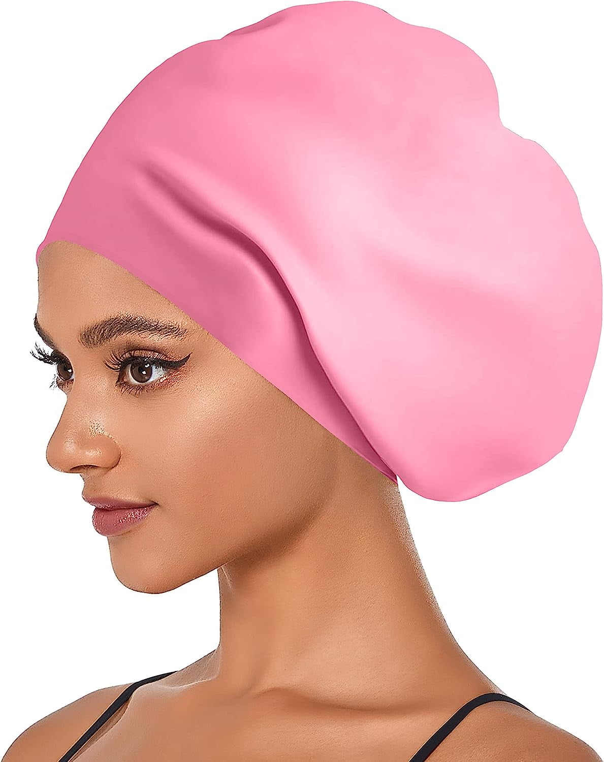 Extra Large Swim Cap for Women Men.Waterproof Silicone Swimming Caps