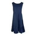 thumbnail image 2 of adviicd Robes d'Été pour Femmes Décontractées Robes d'Été Décontractées Sans Manches à Bretelles Spaghetti Robe Longue de Plage Maxi Marine,L, 2 of 4