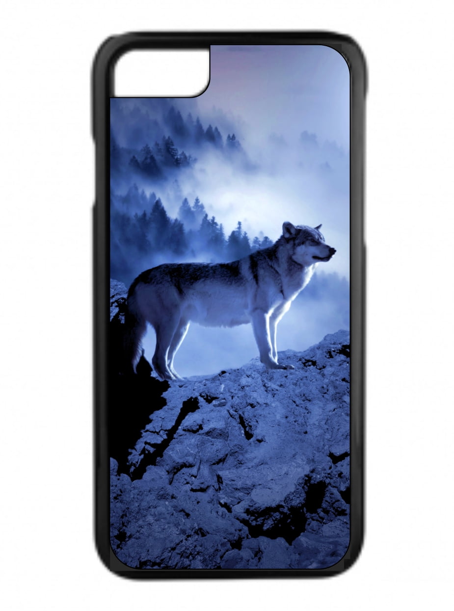 Wolf on a Mountaintop Design Black Rubber Case for the Apple iPhone 6 / iPhone 6s - iPhone 6 Accessories - iPhone 6s Accessories
