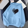 thumbnail image 2 of Yievot Plain Shirts For Women Vintage Winter Cute Fashion Printed Heart Drawstring Causal Oversized Pullover Women's Hooded with Pockets Gifts Top Clothes For Women on Clearance, 2 of 4