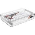 thumbnail image 4 of HERFIER Transparent File Box Document Case Plastic File Box Storage Case Organizer Magazine Storage Box With Handle 14.15x9.43x2.55in, 4 of 9