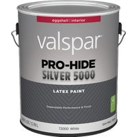 Valspar 72000 White Base Pro-Hide Silver 5000 Interior Wall Paint, Eggshell, 1 Gallon