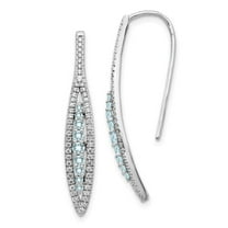 Primal Gold 14 Karat White Gold Diamond and Aquamarine Earrings