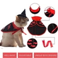 thumbnail image 3 of Disfraz de mago para mascotas de gato de Halloween, ropa de disfraz para mascotas para gatito cachorro para Halloween (rojo), 3 of 5