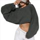 thumbnail image 1 of Sudaderas de Larga con Globo para Mujer, Sudaderas , Cuello Redondo Extragrande Gris Oscuro L, 1 of 9