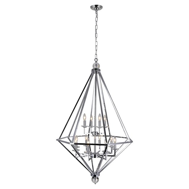 CWI Lighting Lustre 12 Lumières Calista avec Finition Chromée