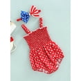 thumbnail image 2 of DcoolMoogl 2Pcs Infant Baby Girl 4th of July Outfit Strap Ruffle Star Flag Romper 3 6 12 18 Months Independence Day Clothes Sets, 2 of 7