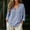 002Blue, variant on Womens Rolling 3/4 Length Sleeve Tops Dressy Casual Linen Blouse Double Layer Business Work Tunic Shirts