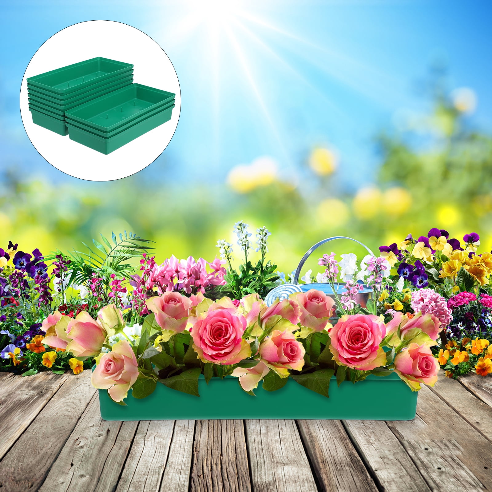 UEETEK Flower Arrangement Base Green PP for Home Effortless Arranging 10Pcs