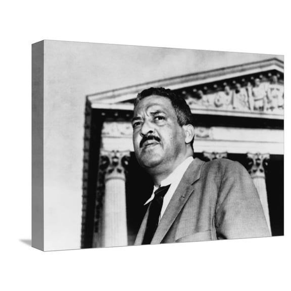 Art.com Thurgood Marshall, NAACP Chief Counsel, with Supreme Court in Distance, 1958 Stretched Canvas Print Wall Art, 16" x 12"