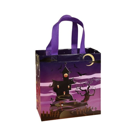 CASAFUN Halloween Bags Halloween Tote Bags with Handles for Kids Halloween Reusable Non-Woven Pumpkin Lantern Witch Dark Castle Gift Bags Halloween Party Supplies