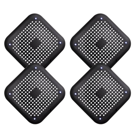 Uxcell 4packs Shower Drain Hair Catcher Square Drain Strainer for Bathtub, Black