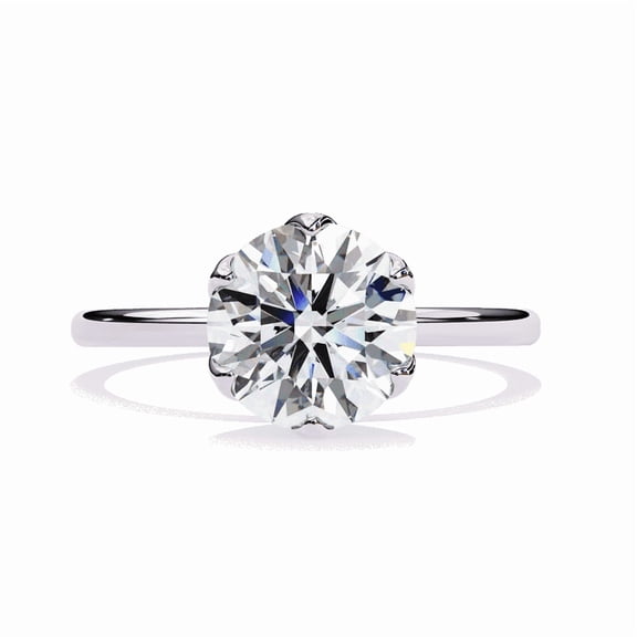 1.92 Carat Round Brilliant Diamond, IGI Certified Lab Created Diamond, Three Stone Wedding Ring, Side Round Diamond Unique Ring For Women