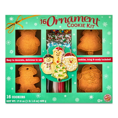 Freshness Guaranteed Gingerbread Ornament Cookie Kit, 17.6 oz, 16 Count