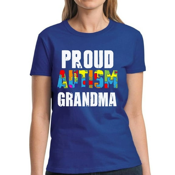 Autism Shirts for Women - S M L XL 2XL 3XL - Proud Autism Grandma Graphic Tee